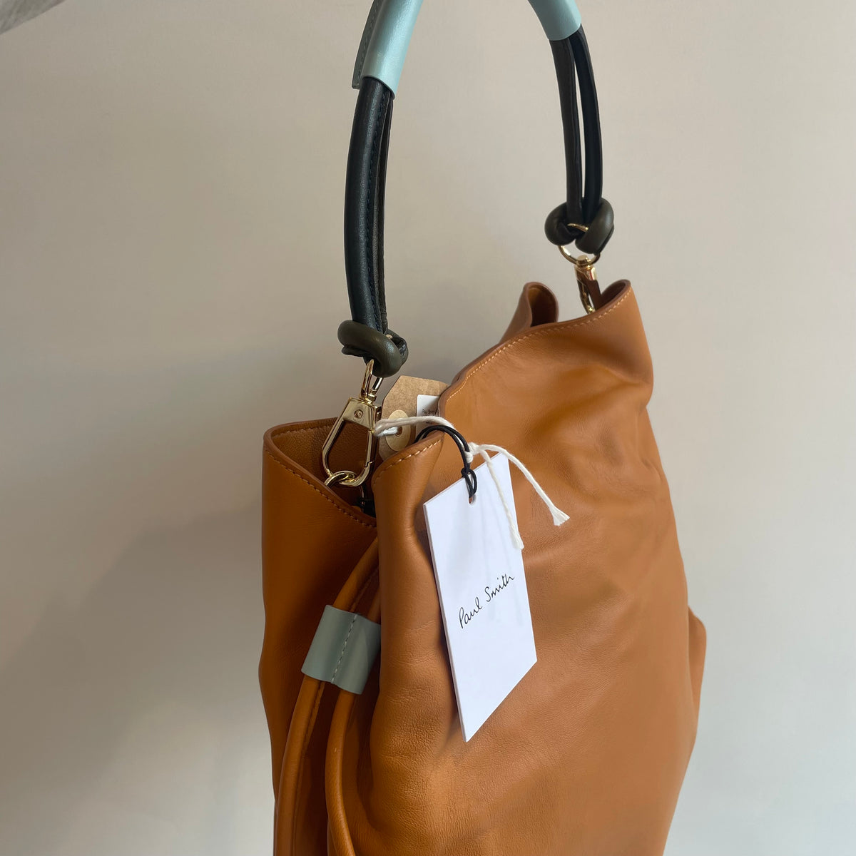 Paul Smith leather bucket bag Tan/Blue OS