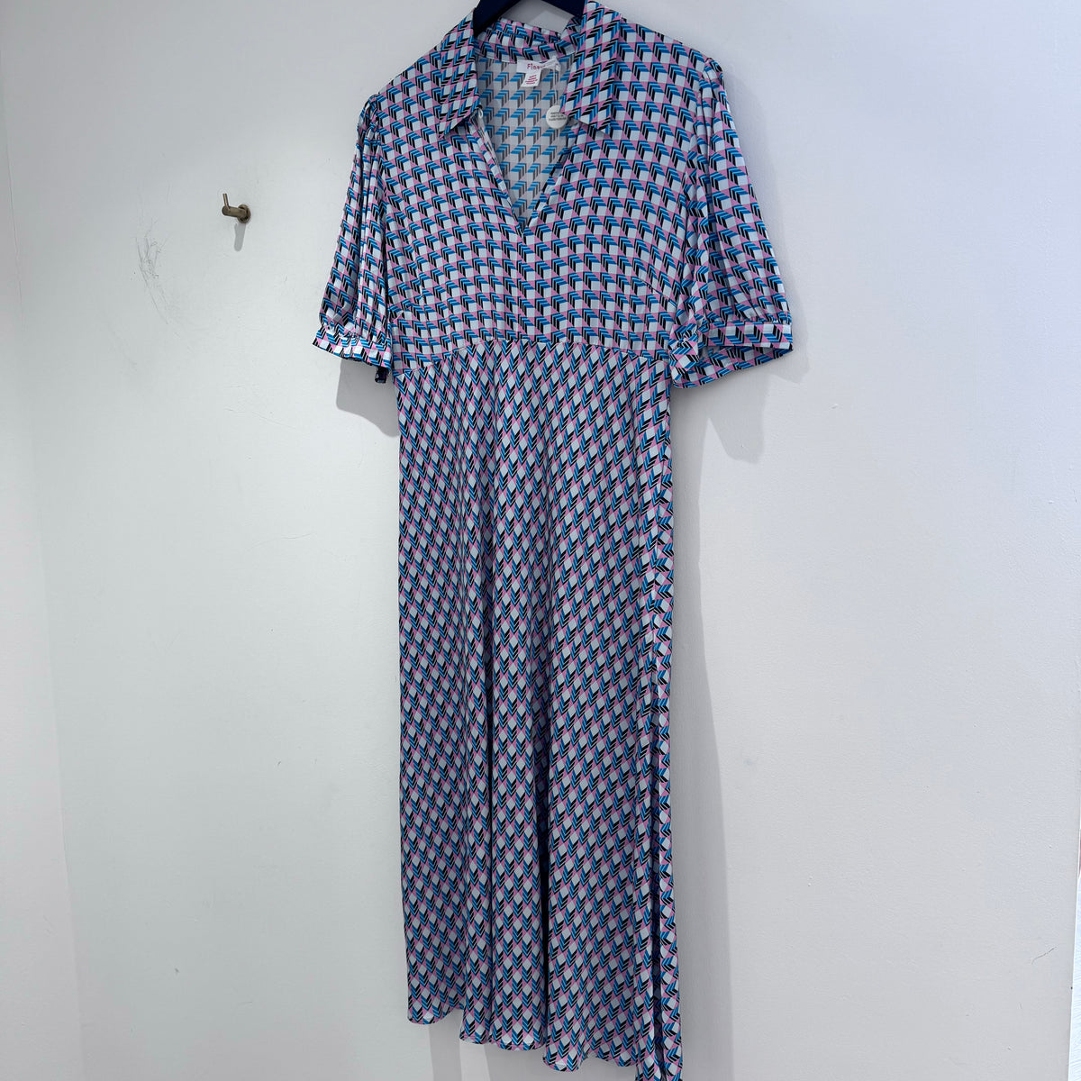 Finery print dress Choc/blue/pink 14