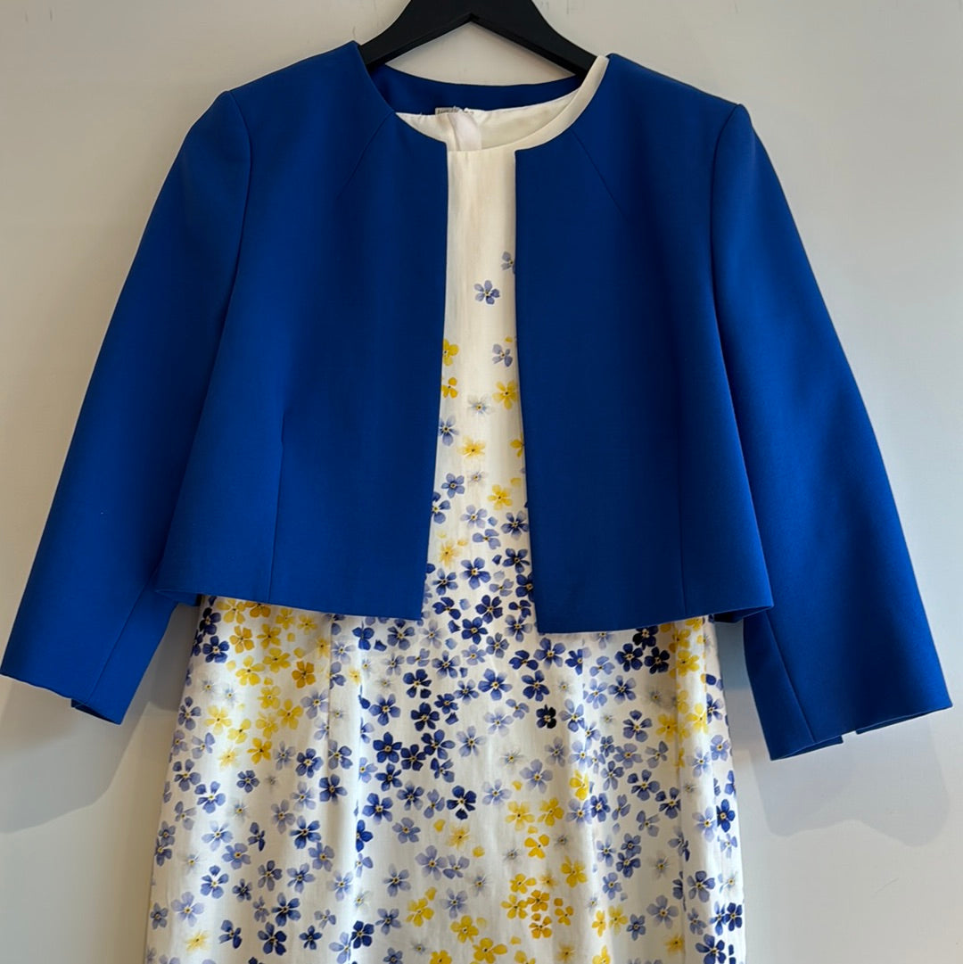 Hobbs occasion outfit Ivory/blue/yellow Size 14