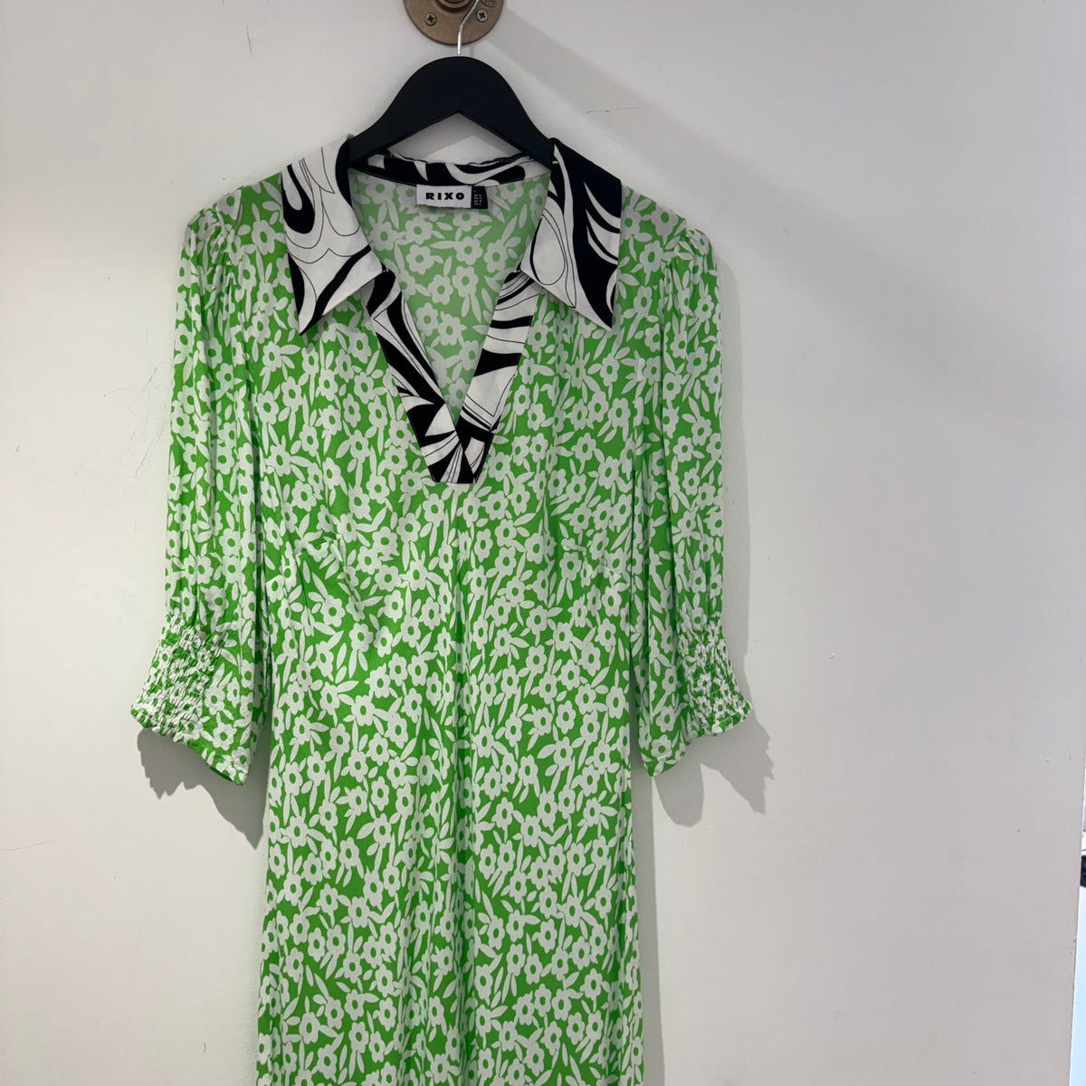 Rixo print maxi dress Green/Black/White Size 14