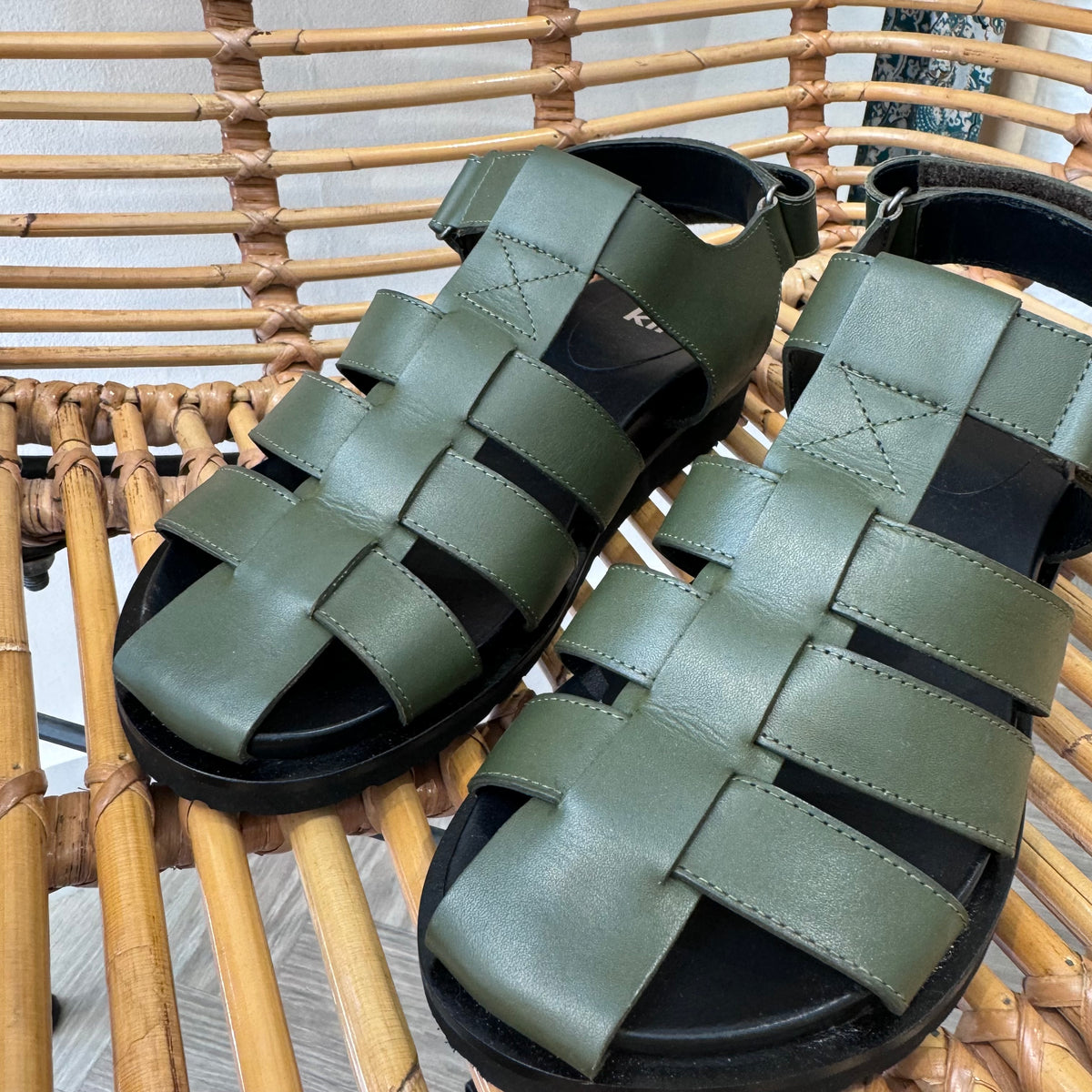 Kin leather fisherman sandals Khaki Size 5