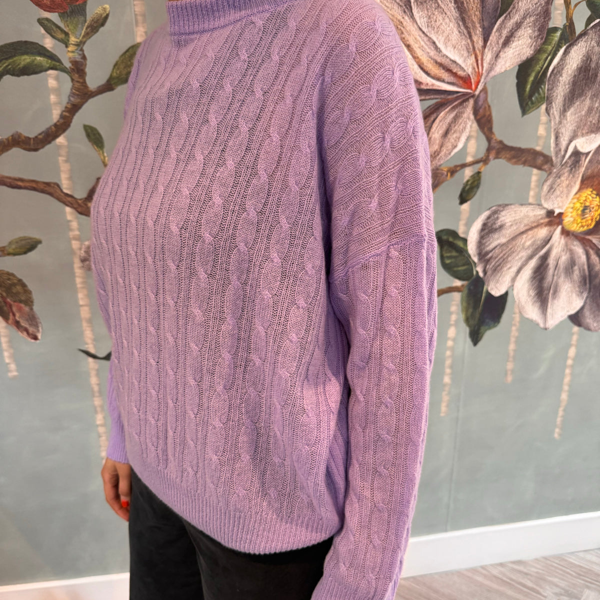 Estheme Cashmere Sweater Deep Lilac Size Small