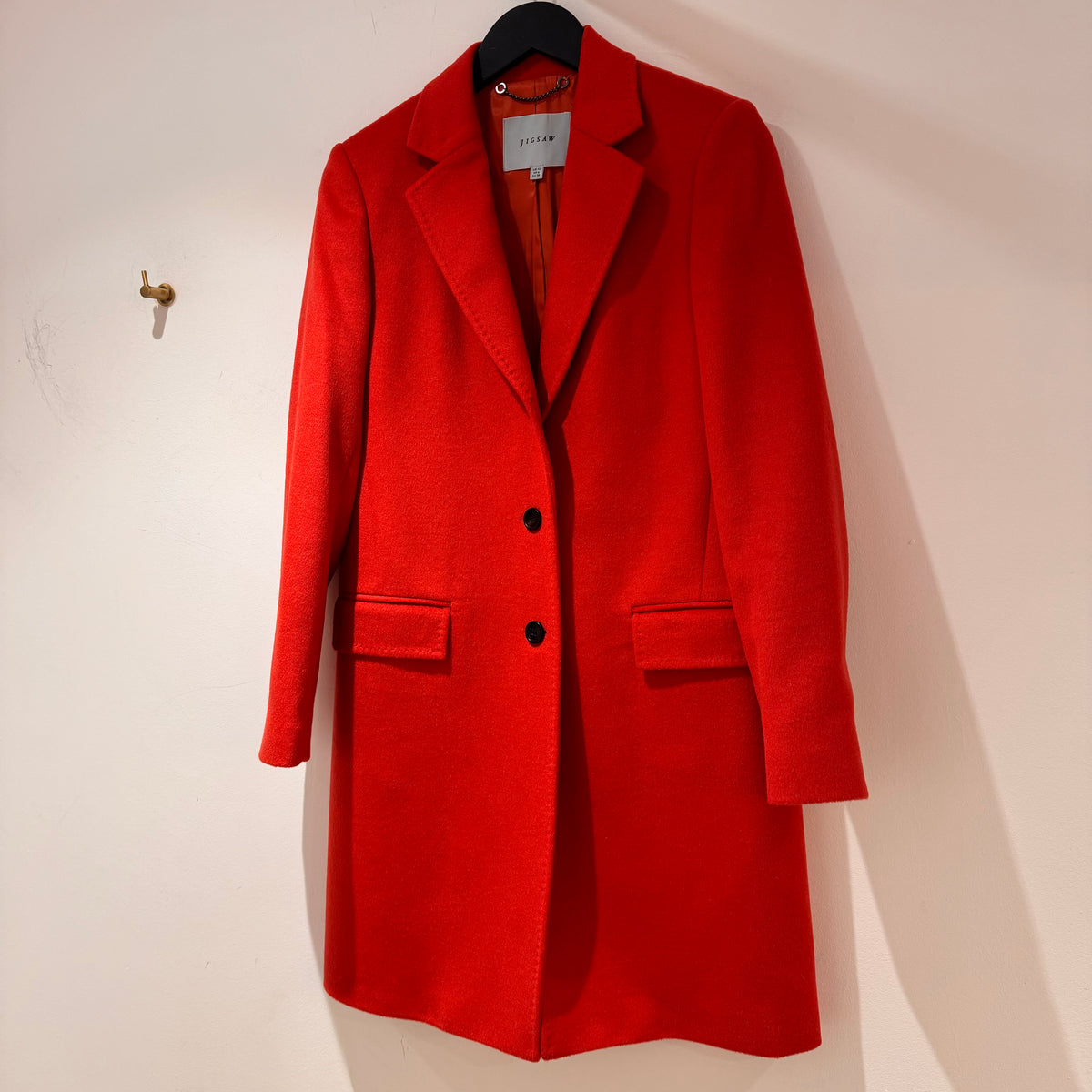 Jigsaw wool car coat Chilli Red Size 10