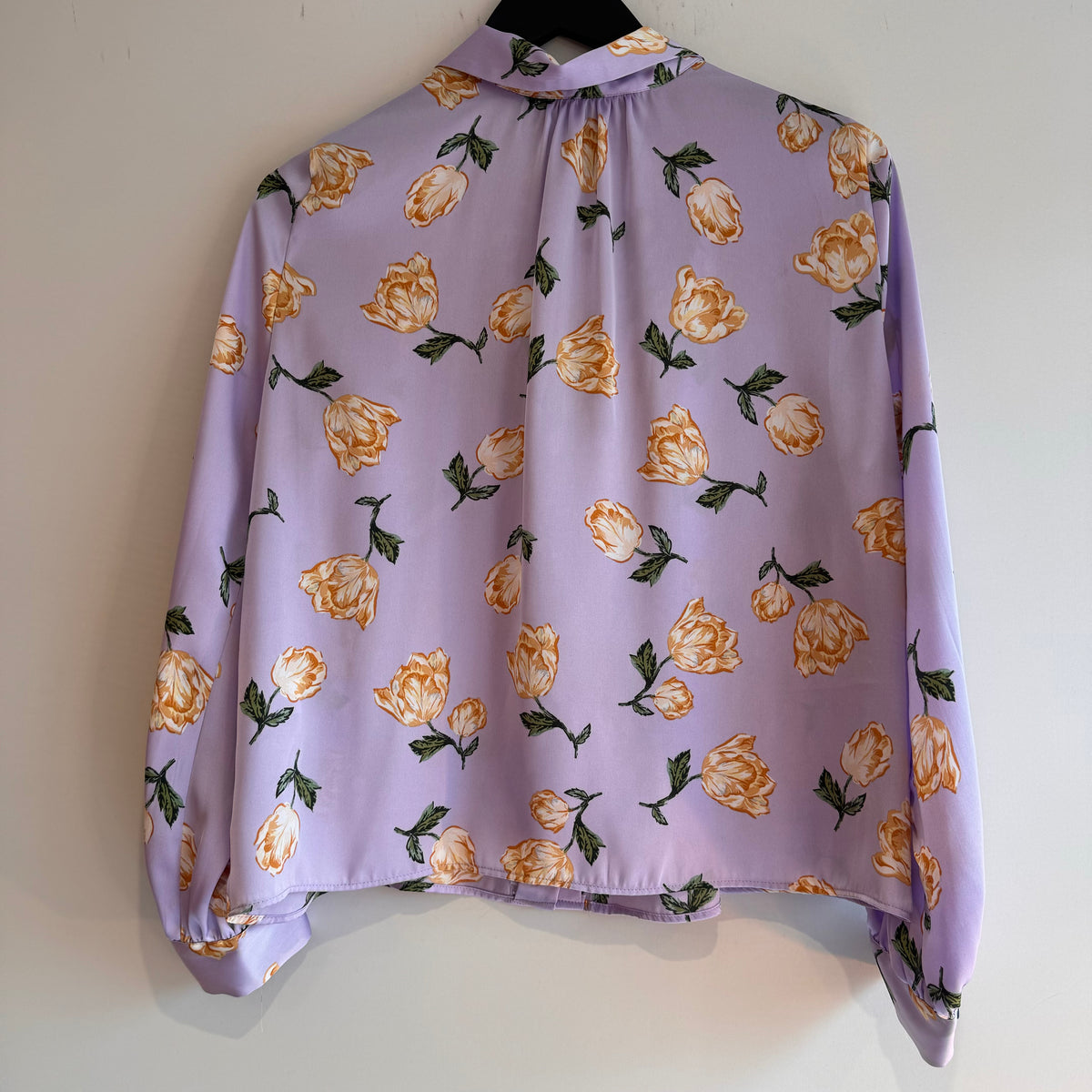 Zara flower print shirt Lilac/Peach/Green Size Large