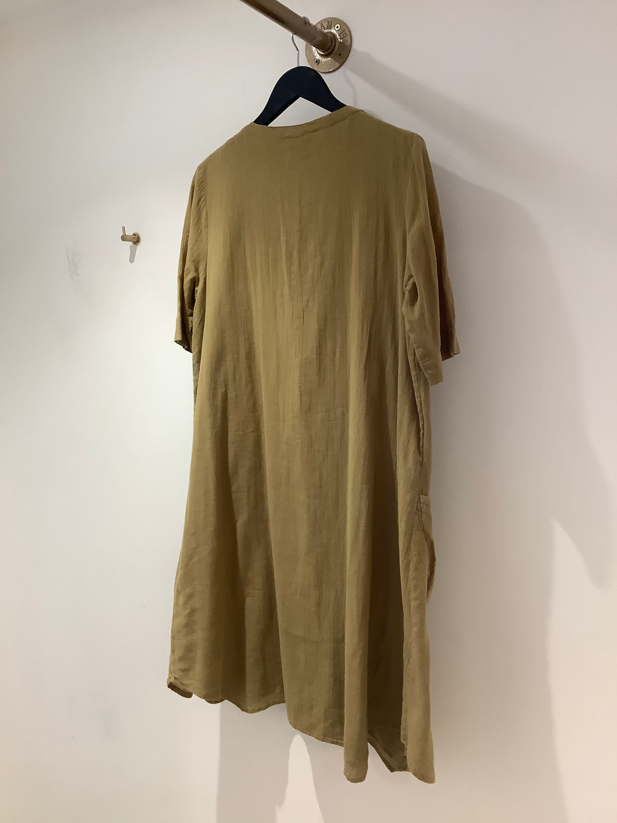 Wrap cotton tunic dress Olive Size 14