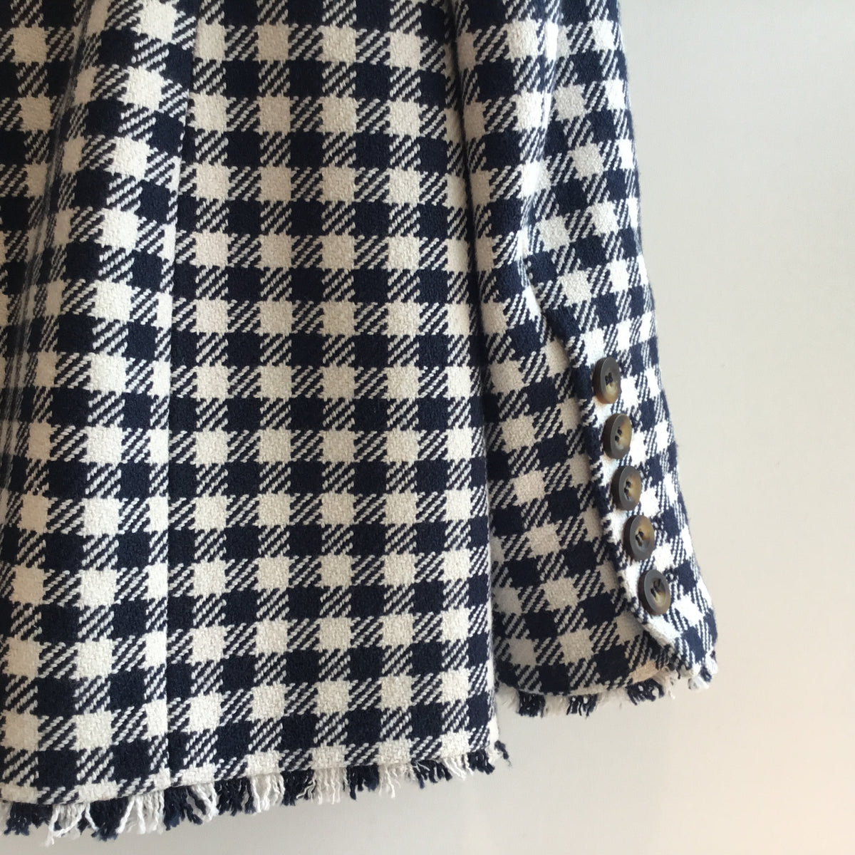 Boden fray detail dogtooth jacket Navy/White 14