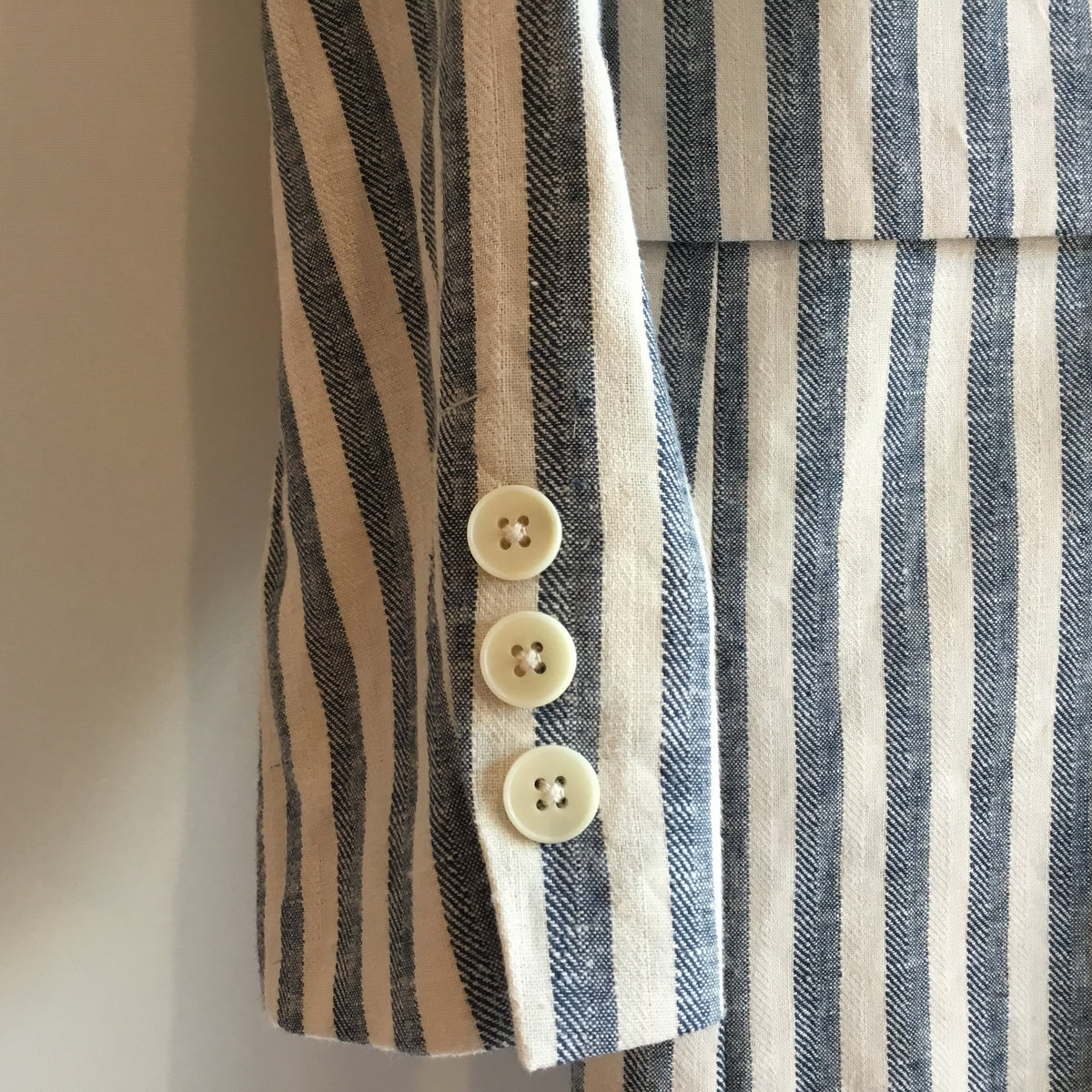 Part Two linen blend stripe jacket Neutral/Navy Size 36