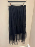 All Saints Tier lace overlay midaxi skirt Black Size 14