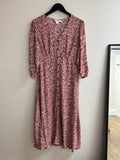Finery Midi Day Dress Ditsy Rose/Pink/Black Size 14
