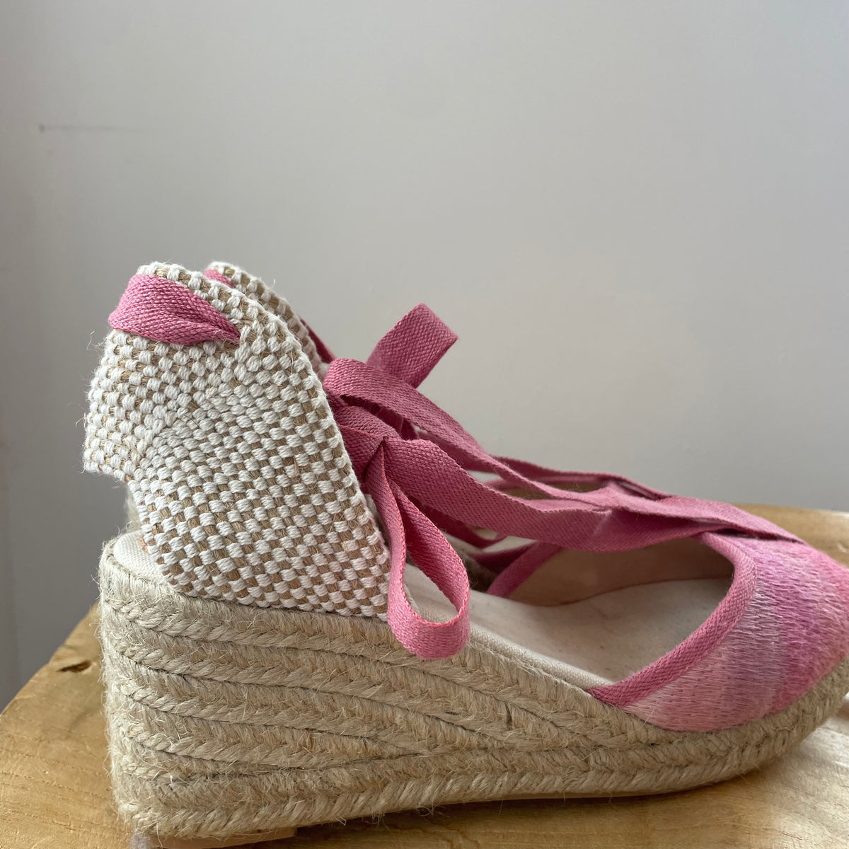 Boden woven espadrille Natural/pink Size 6