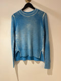 Kinross cashmere tie die jumper Blue /white Size XS