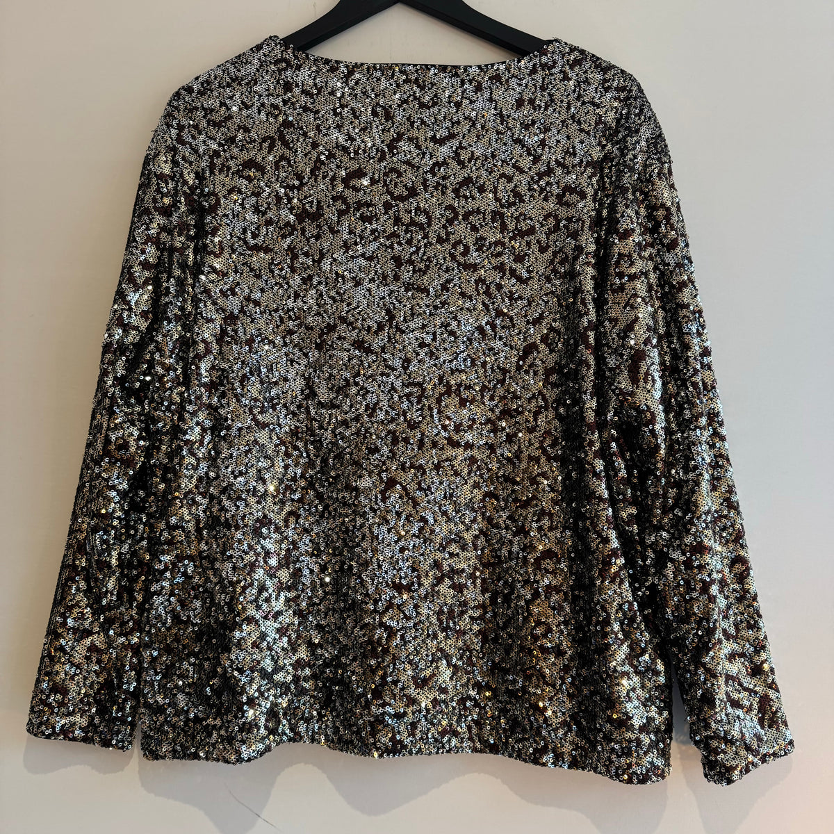 M&S sequin top Brown/Black Size 14