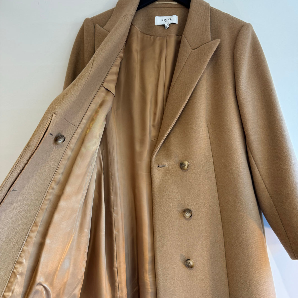 Reiss wool blend coat camel Size 14p