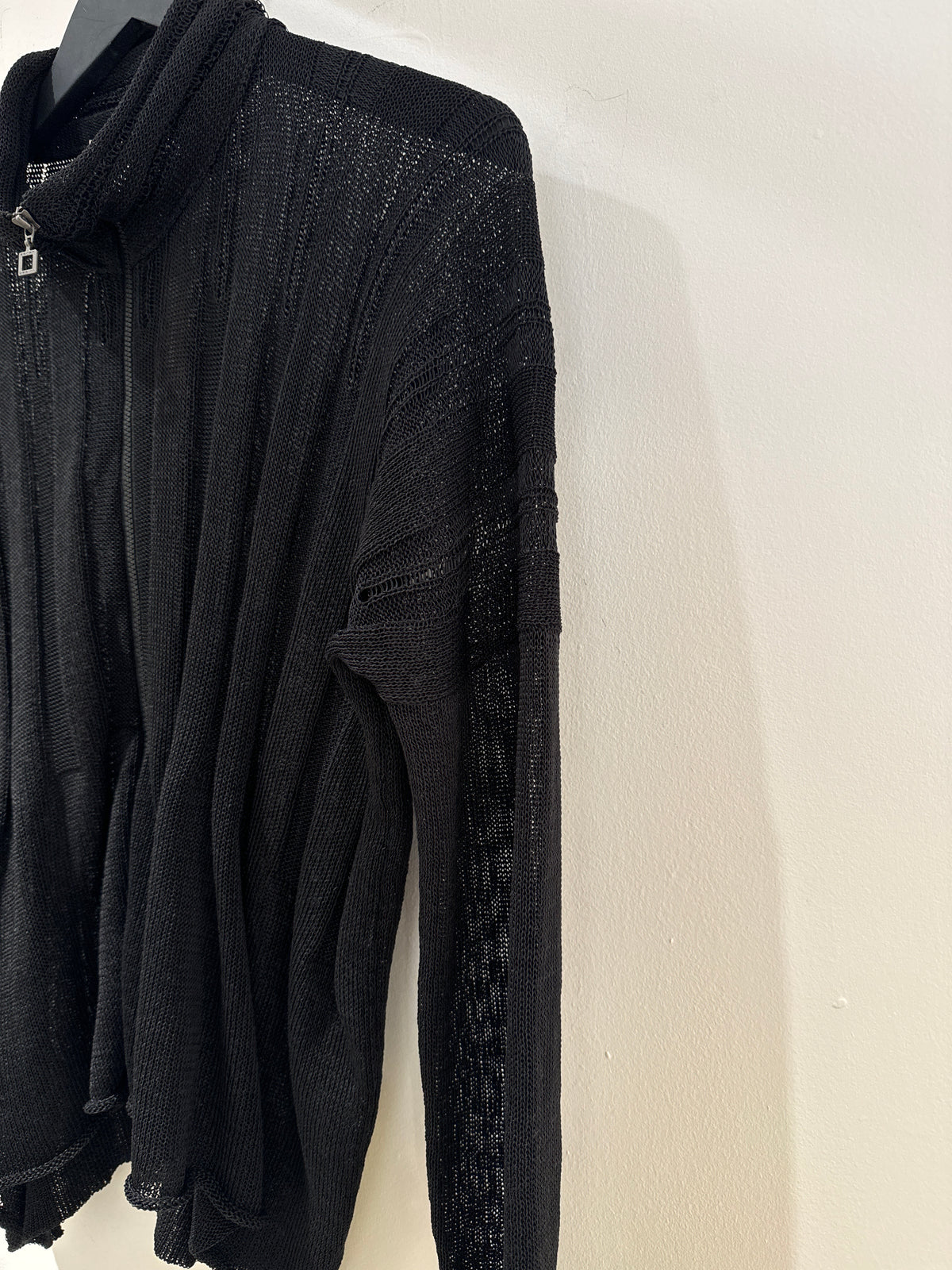 Sarah Pacini Knit sheer cardigan Black O/S