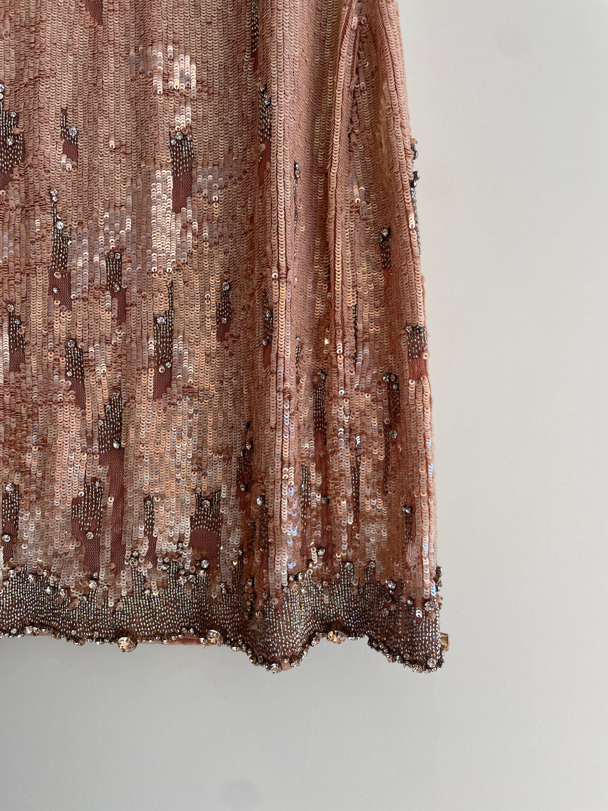 Jenny Packham Vintage Sequin/Tulle mini dress Blush/Rose Gold Size 12