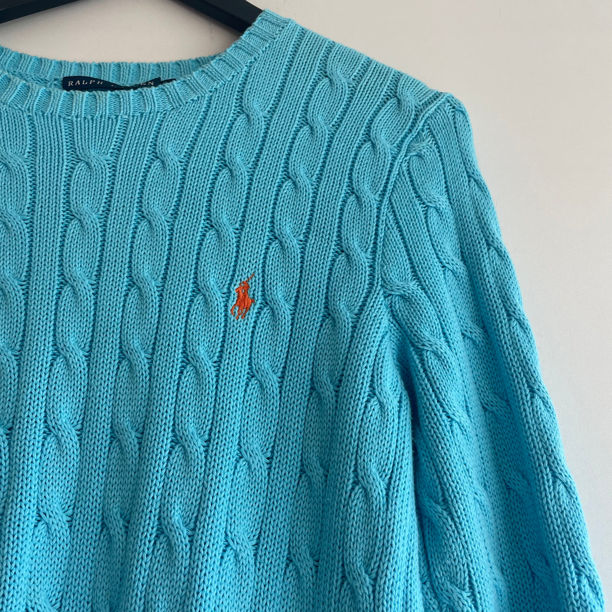 Ralph Lauren cable knit jumper Turquoise Size Medium