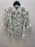 ME+EM Blouse Cream/Olive Pretty Lace Size 12