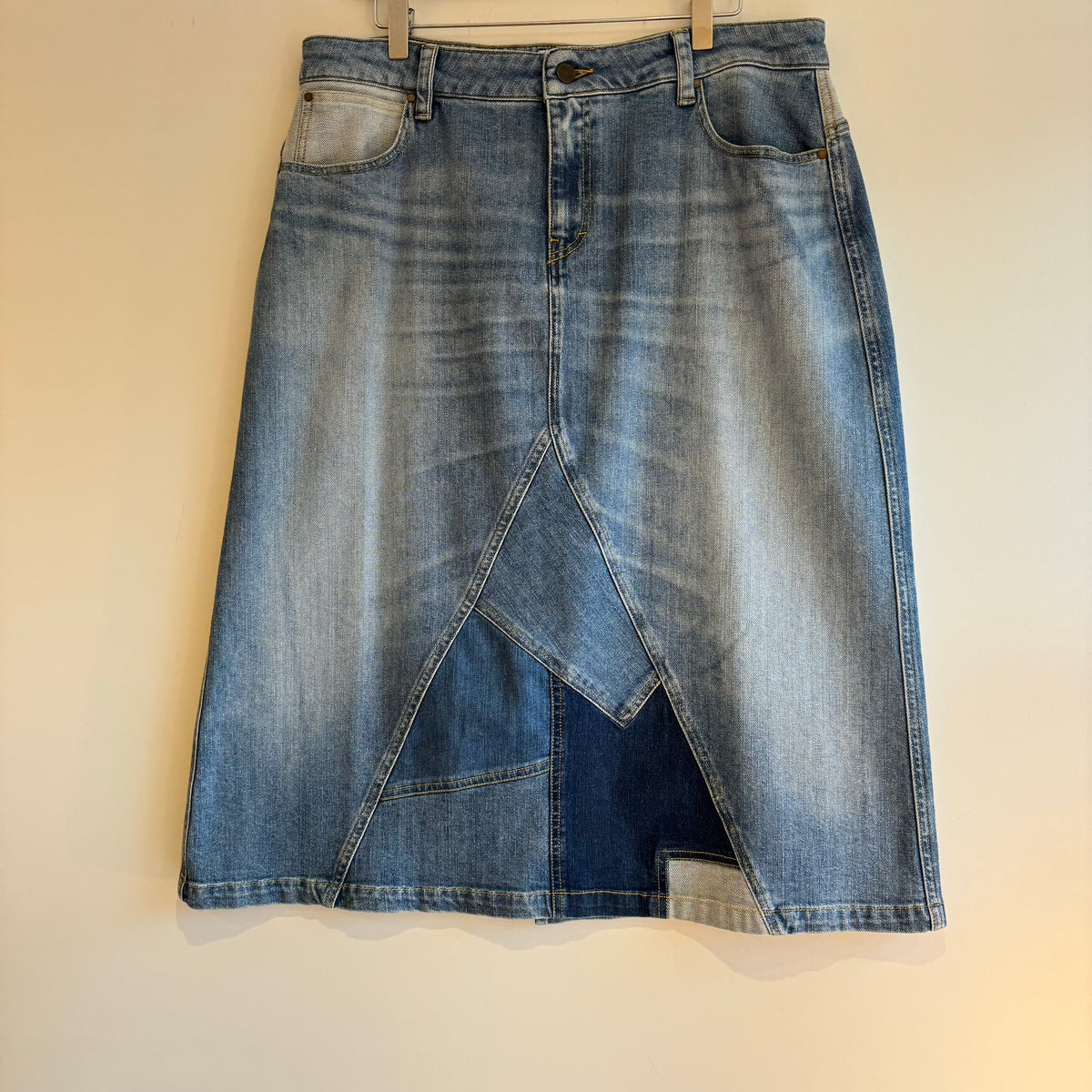 Wrap London long denim skirt Mid wash Blue Size 16