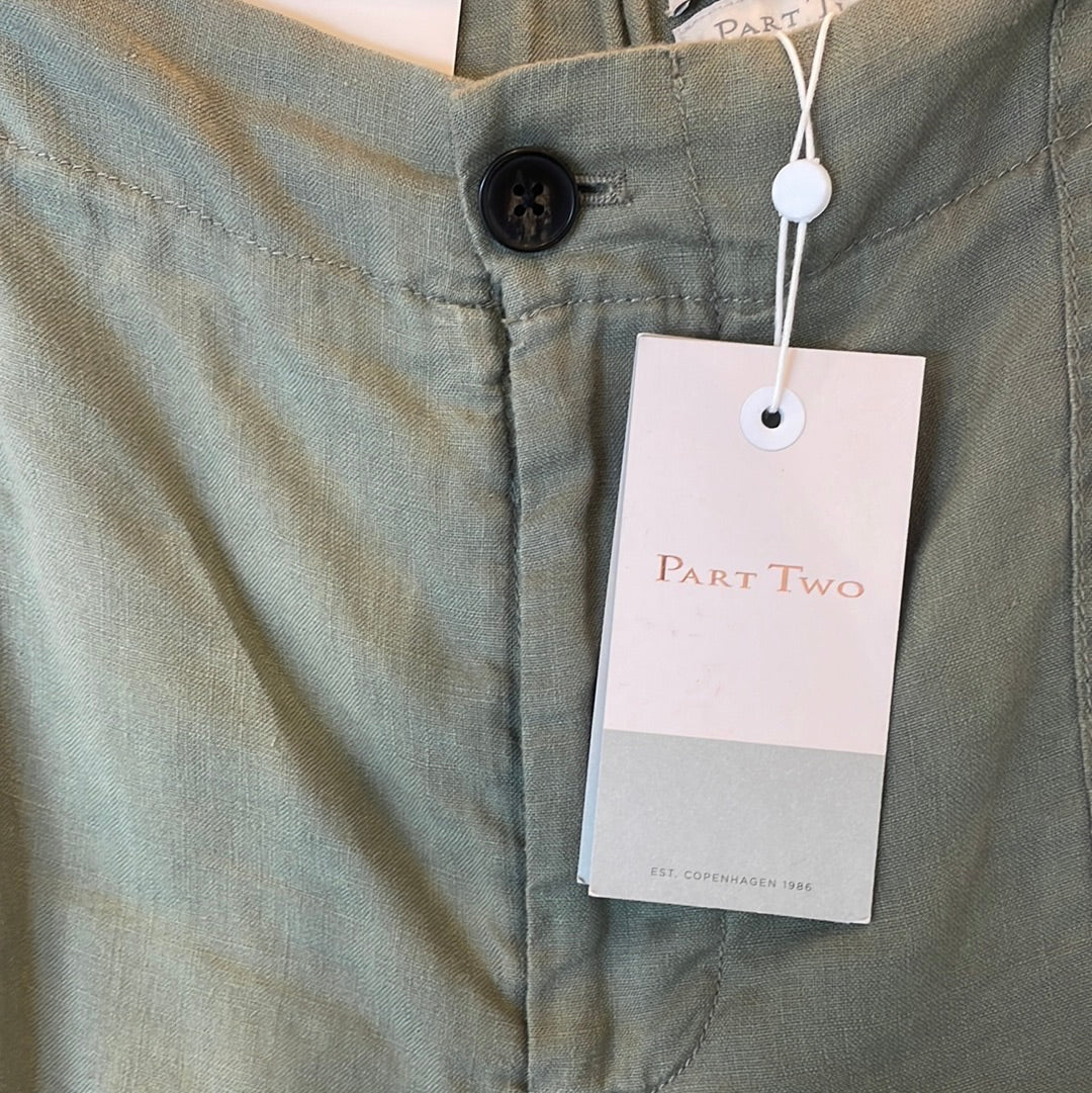 Part Two Harena linen trouser Vetiver green size 42