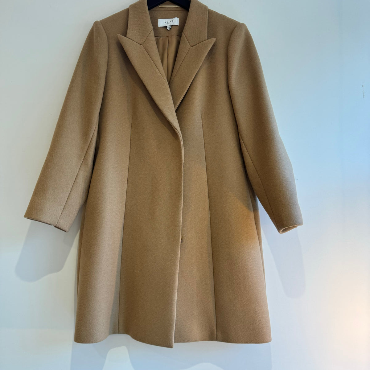 Reiss wool blend coat camel Size 14p