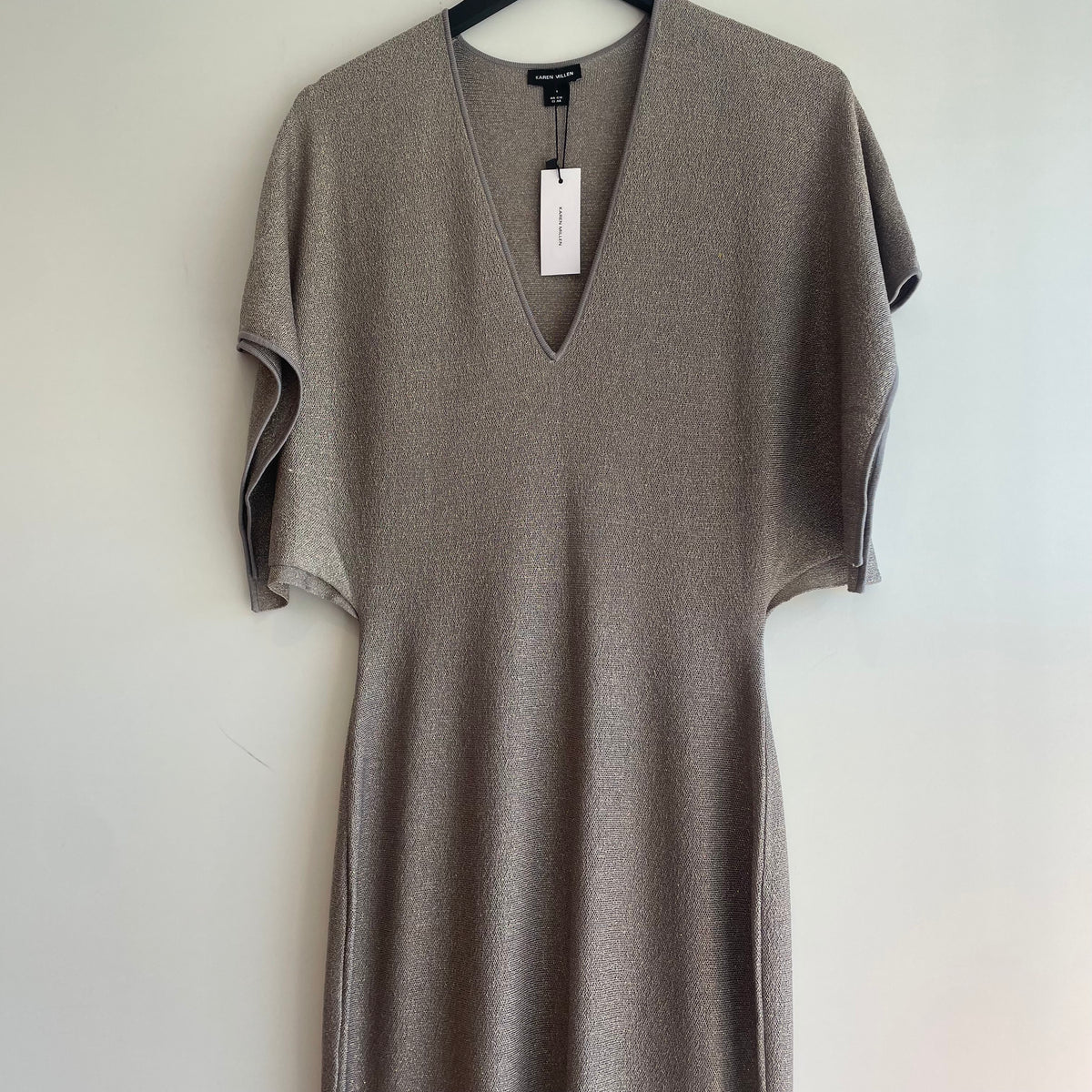 Karen Millen sparkle knit midaxi dress Pewter	Medium