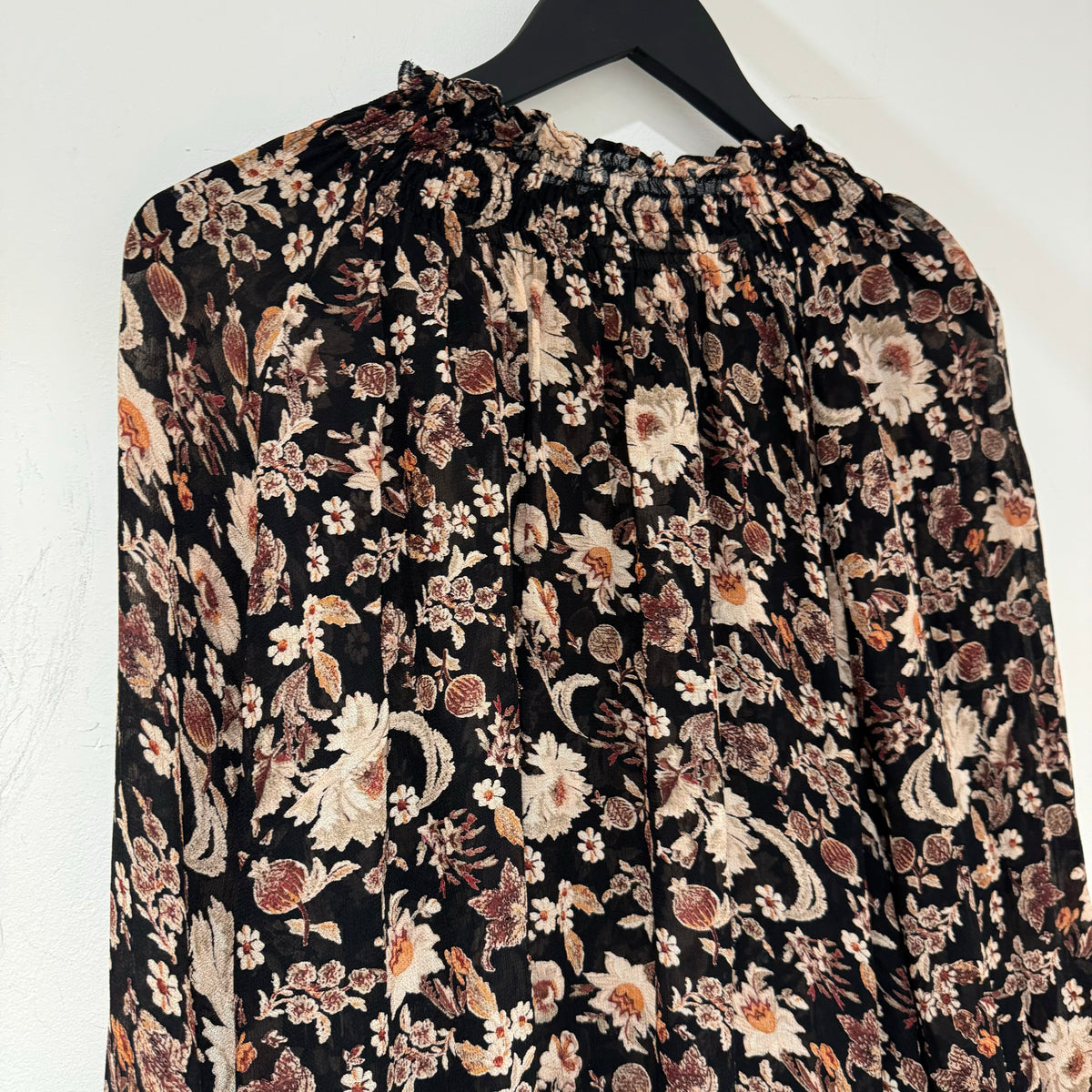 InWear Copenhagen print blouse Black/Rust/Blush Size 12