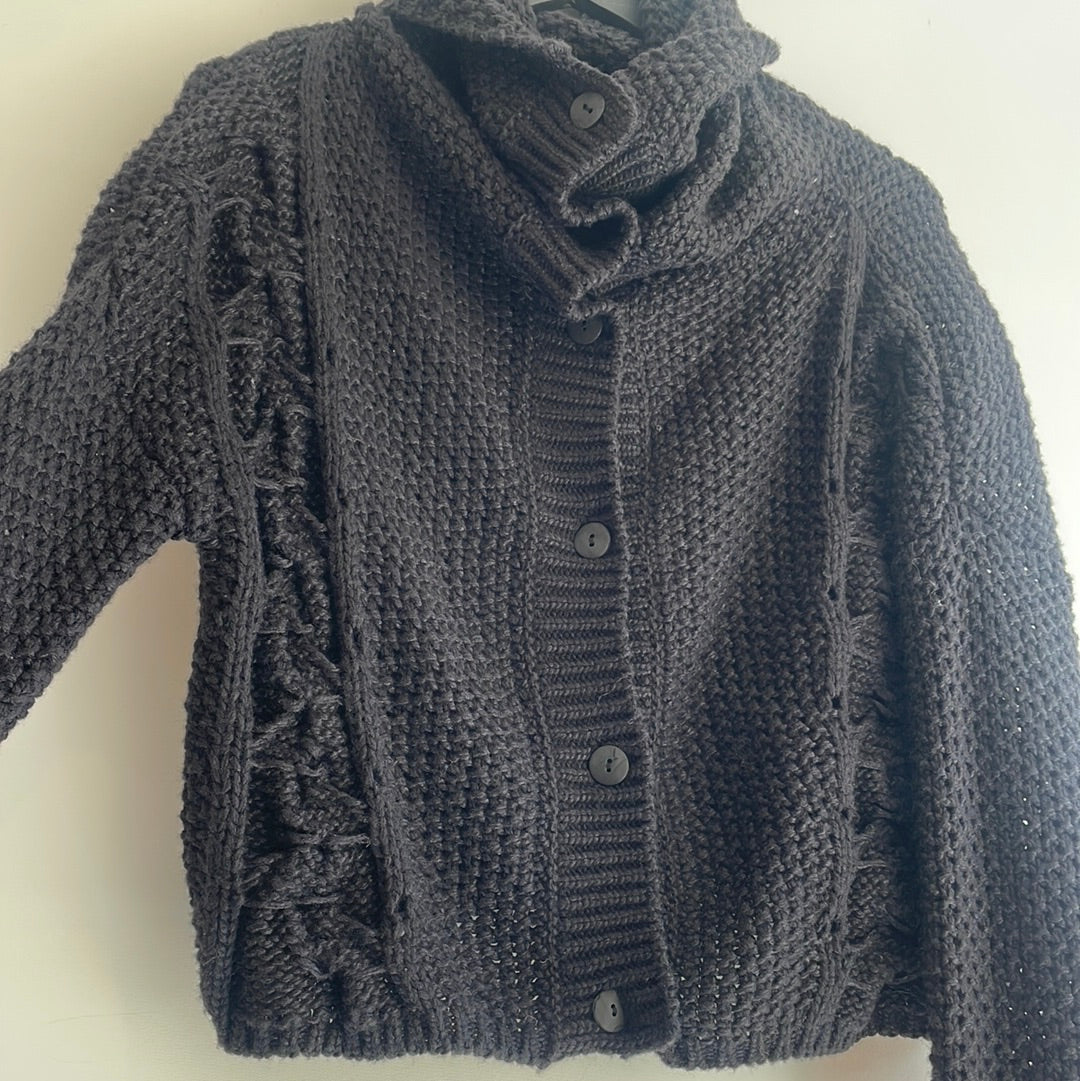 Sarah Pacini turtle neck cardigan black Size O/S