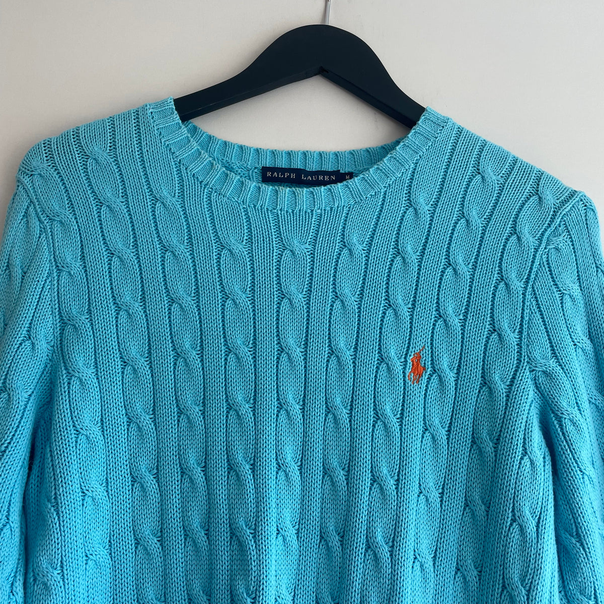 Ralph Lauren cable knit jumper Turquoise Size Medium