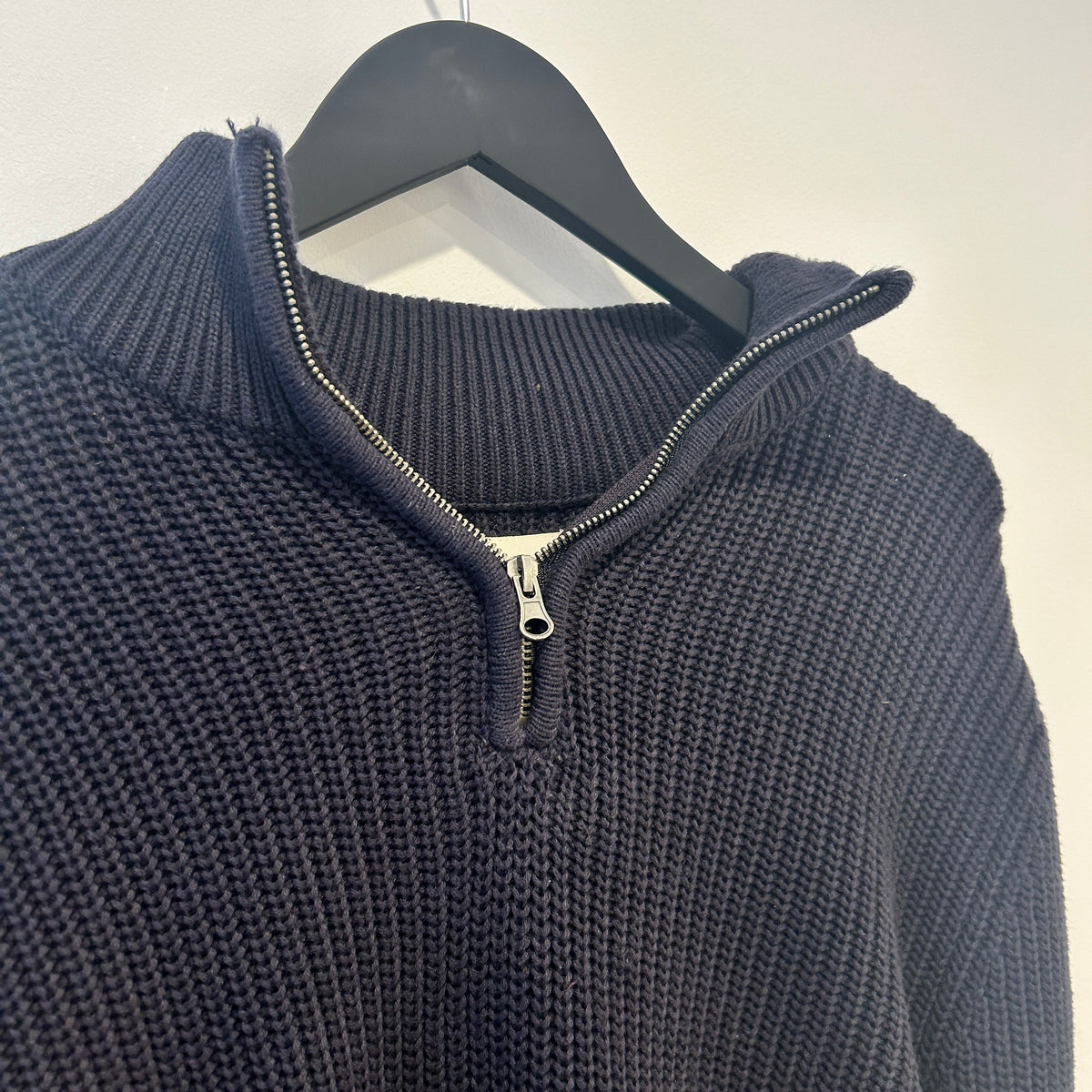 Folk quarter zip rib jumper Navy Size 4