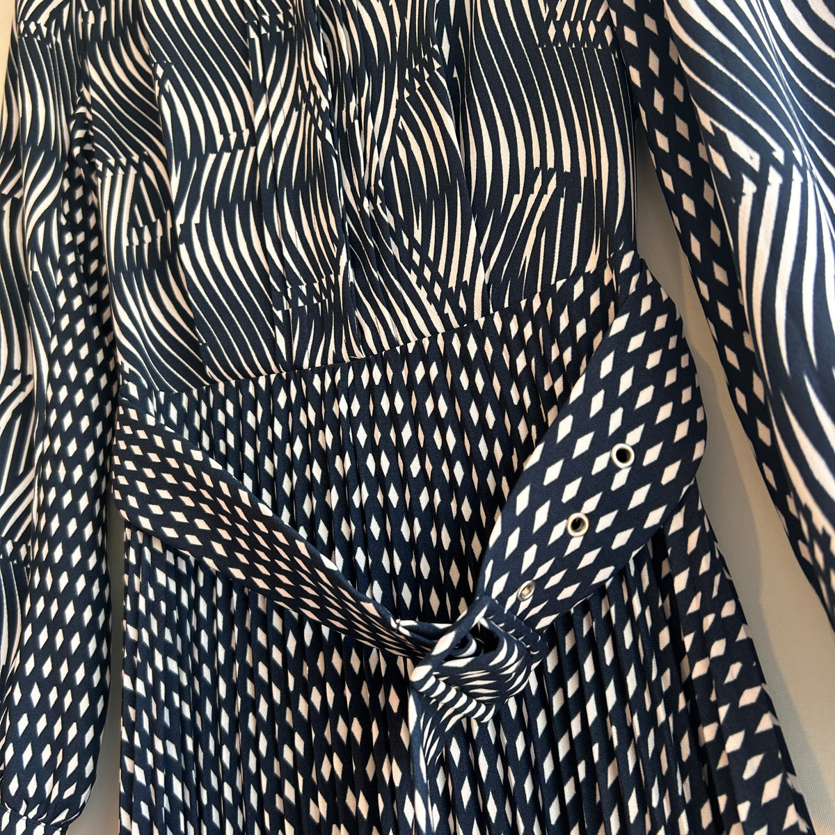 Reiss print shirt dress Navy/White Size 8