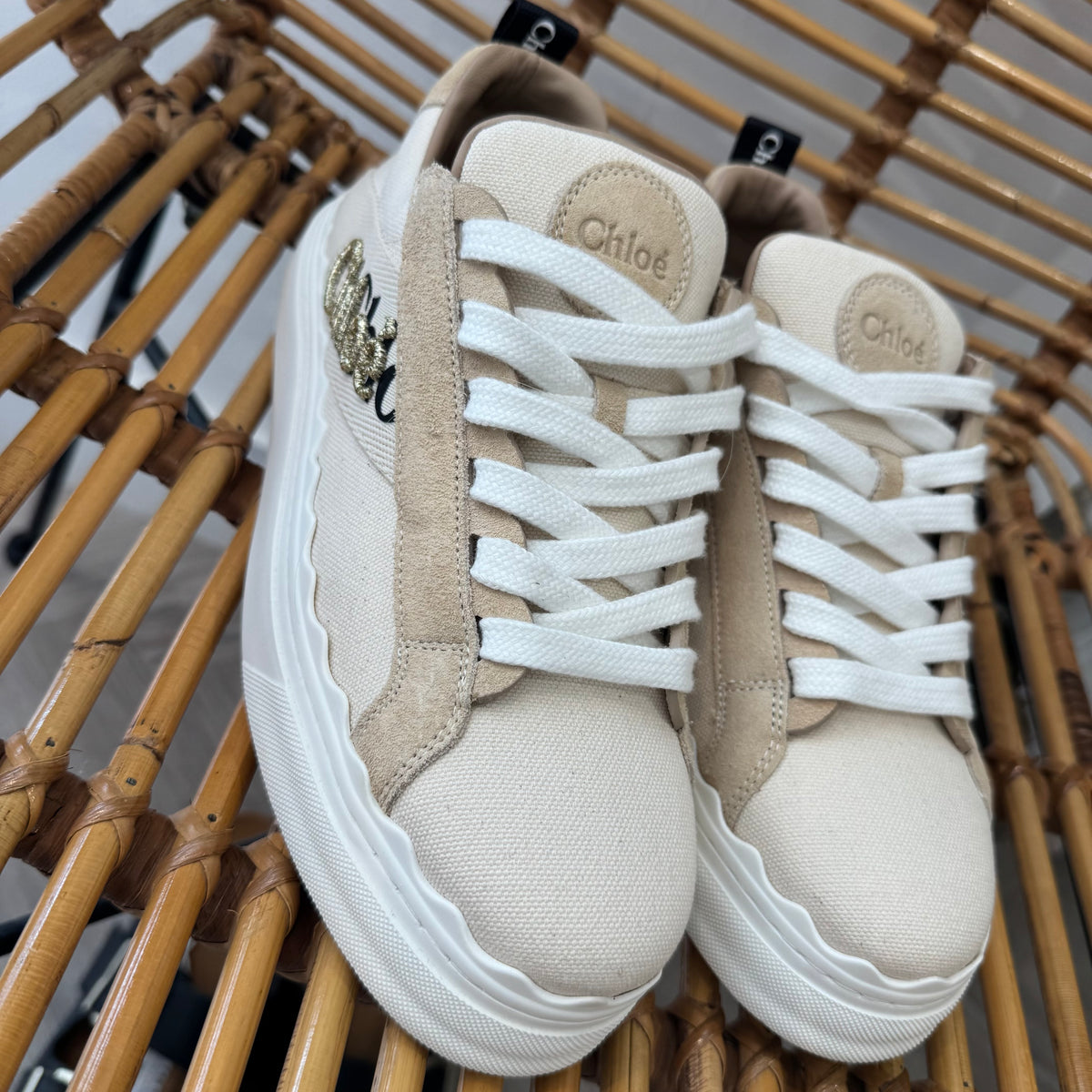 Chloe logo sneakers Natural/White Size 5