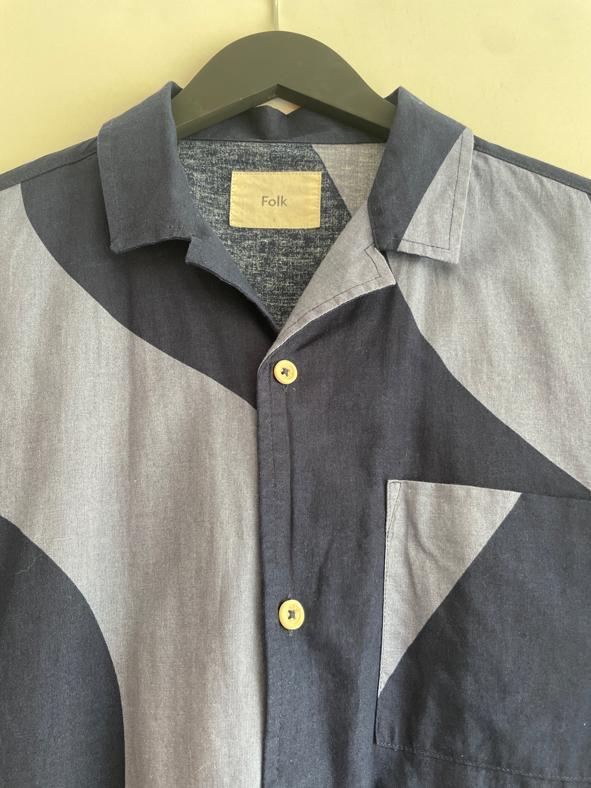 Folk SS Shirt Bold Print Navy/Blue Size 4