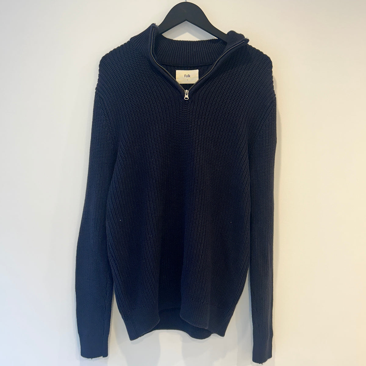 Folk quarter zip rib jumper Navy Size 4