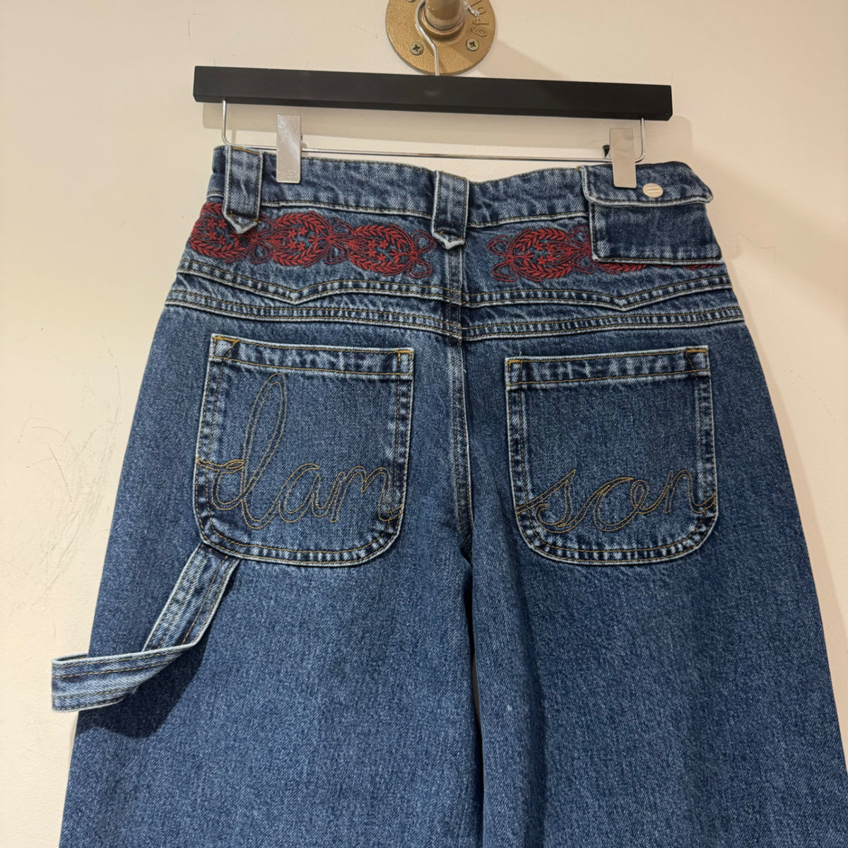 Damson Madder embroidered jean Blue/red Size 6