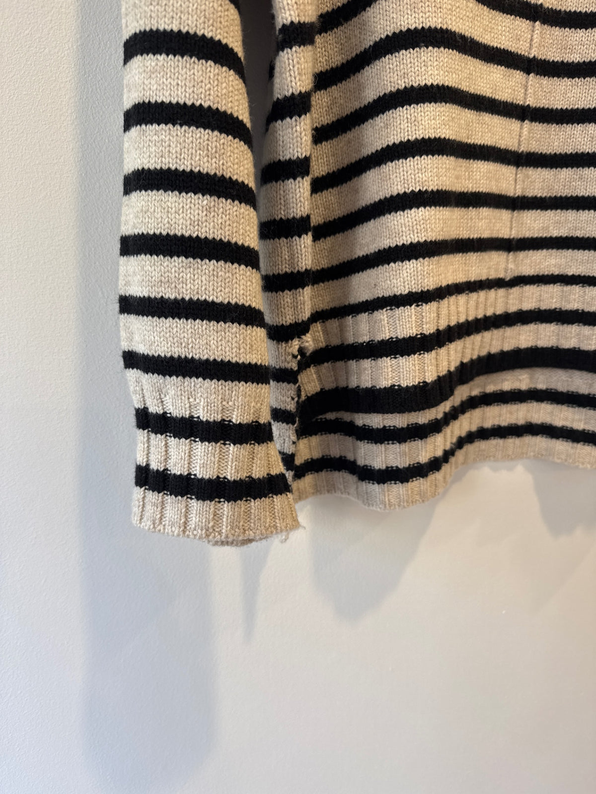 Part Two seamed stripe jumper Oat/Black