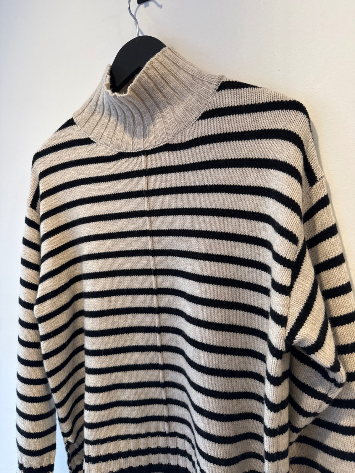 Part Two seamed stripe jumper Oat/Black