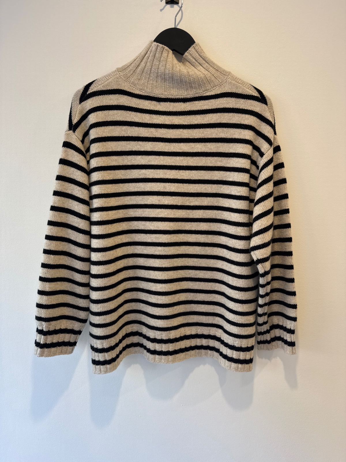 Part Two seamed stripe jumper Oat/Black