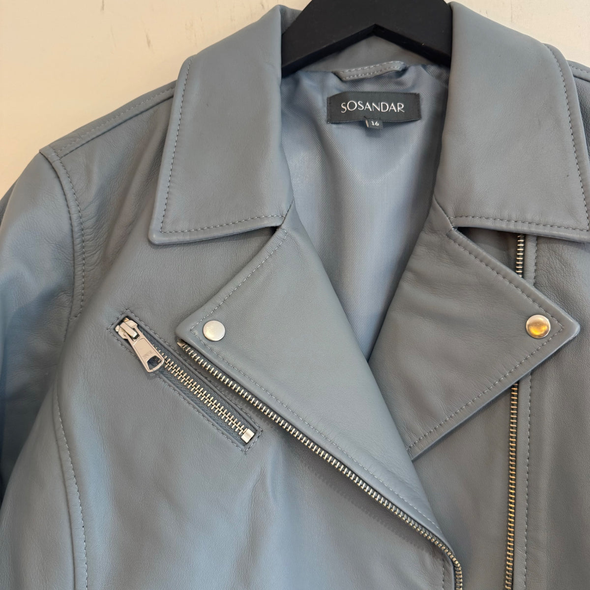 Sosander leather jacket Grey/blue