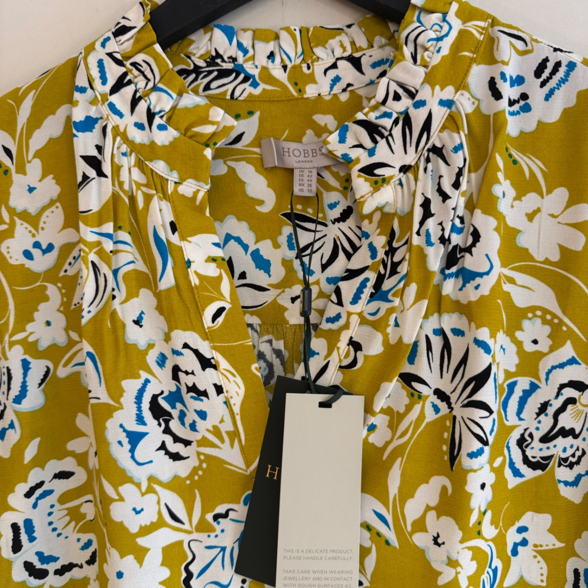 Hobbs Shona print blouse Yellow/multi