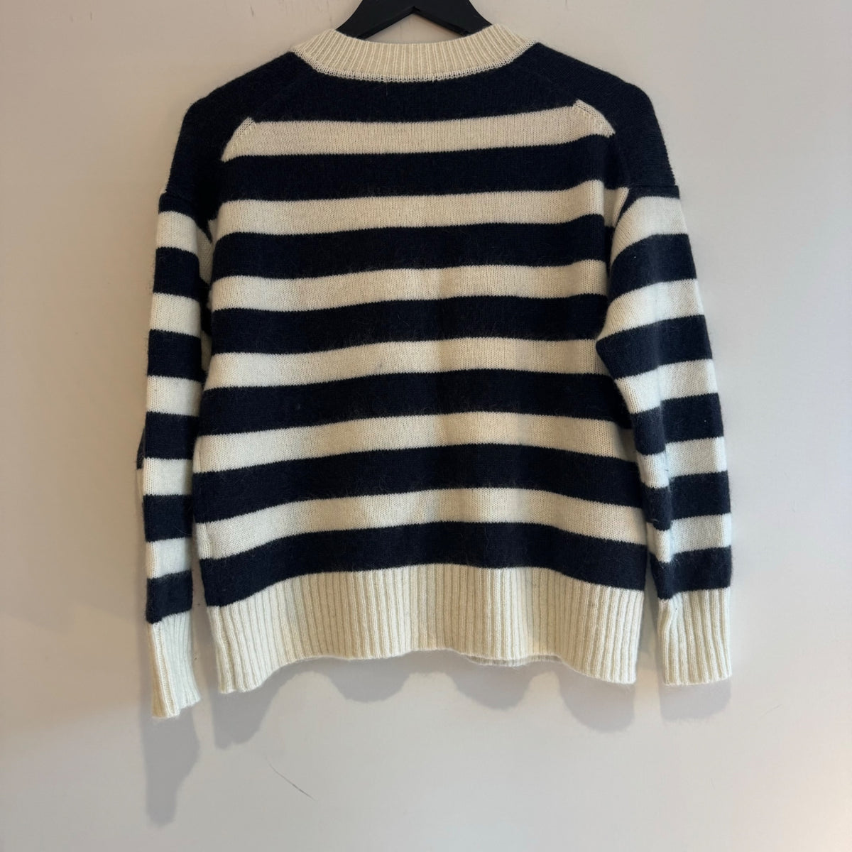 Jaeger  mohair mix Stripe jumper Navy/Ivory