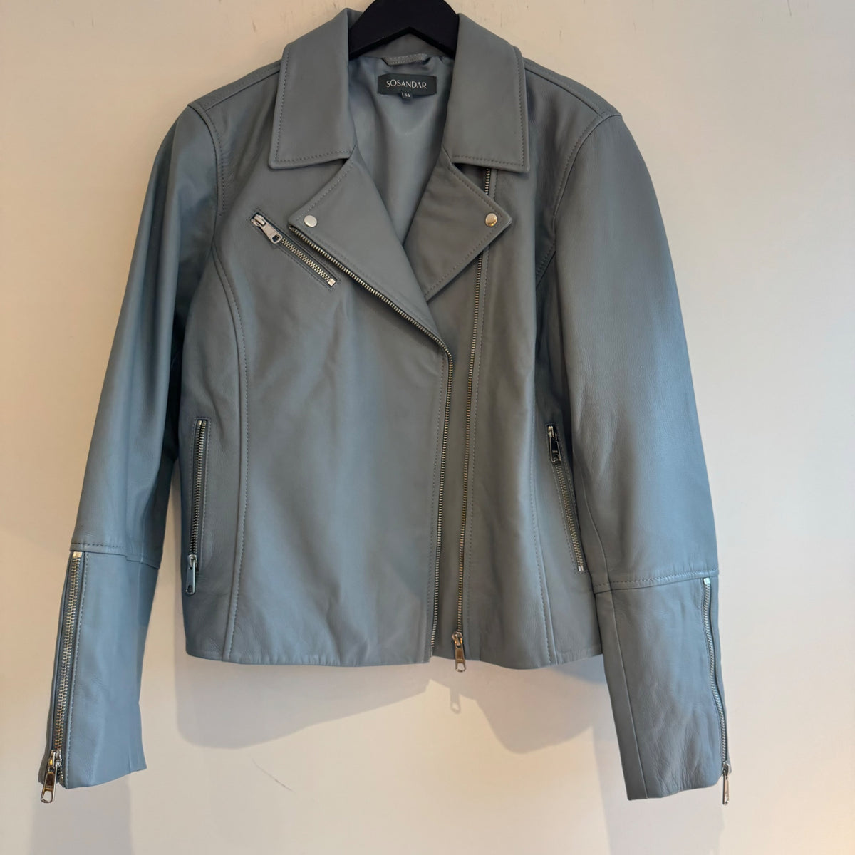 Sosander leather jacket Grey/blue