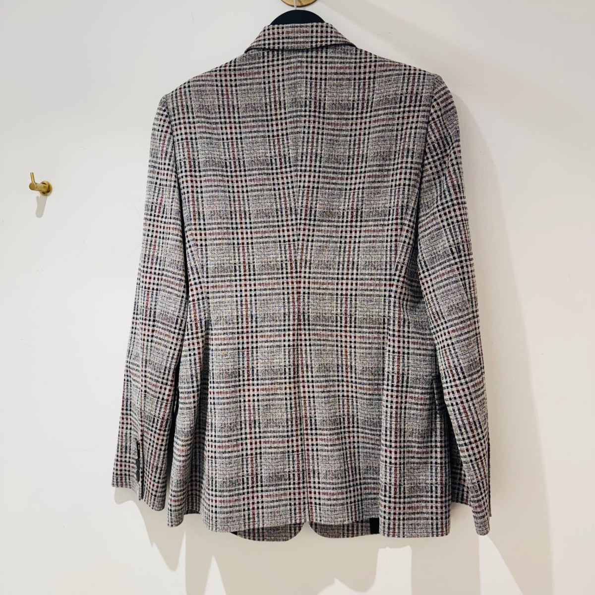 Reiss Libi check jacket Grey/burgundy/black