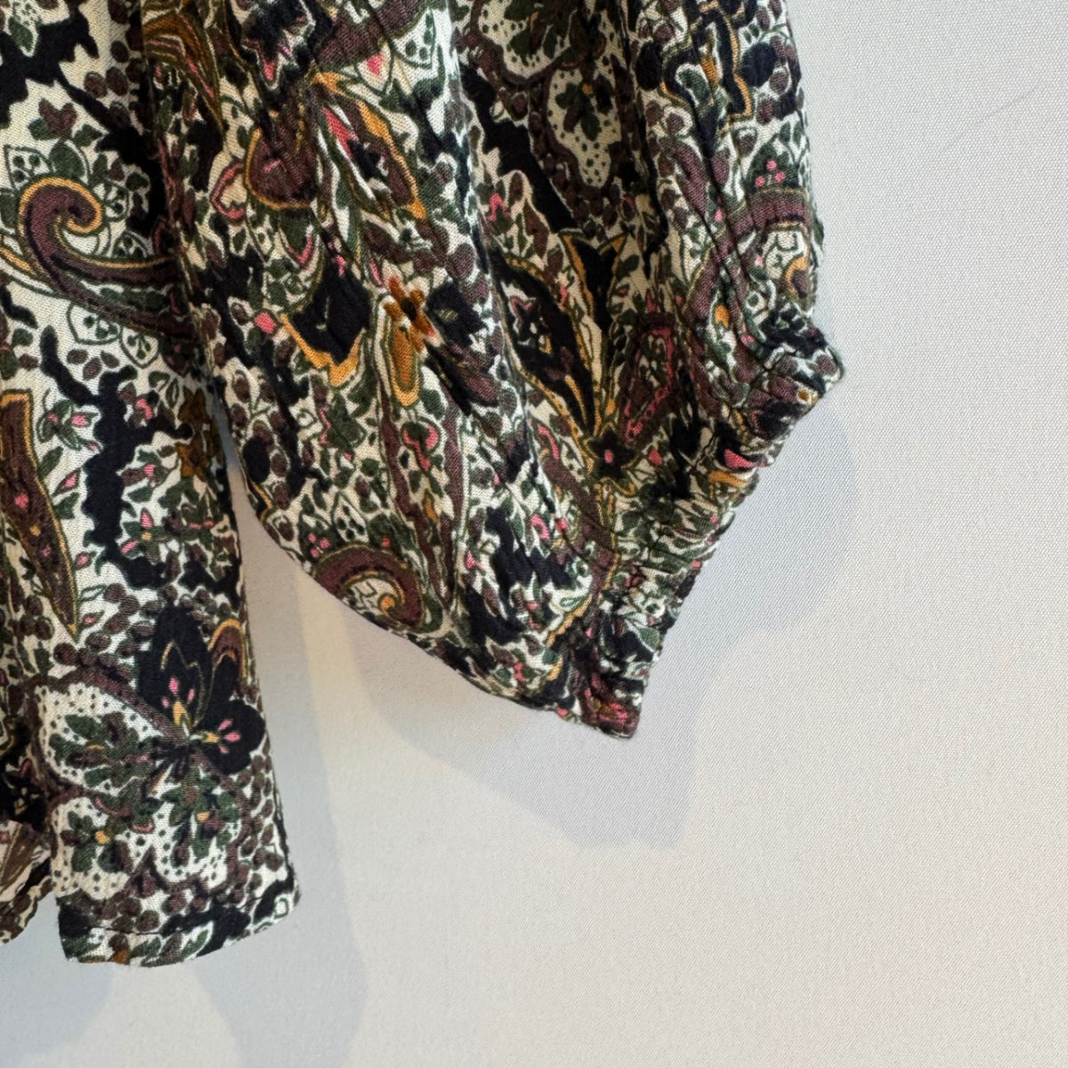 Fat Face Paisley Blouse Olive/Ochre mix