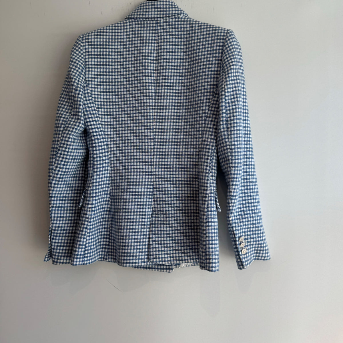 Zara dogtooth fitted jacket PowderBlue/Ivory