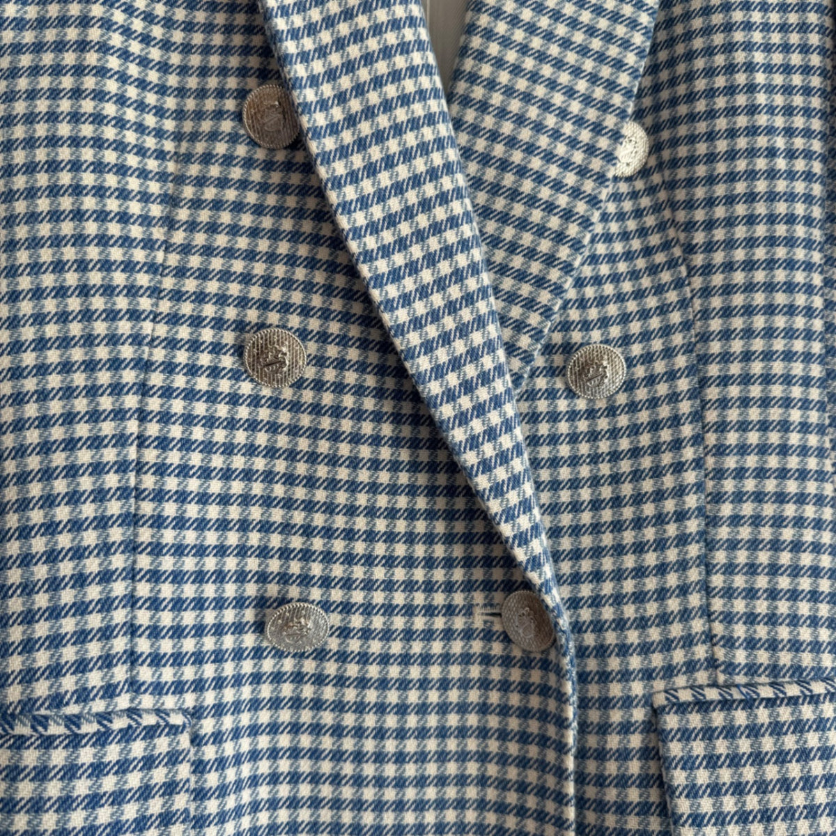 Zara dogtooth fitted jacket PowderBlue/Ivory