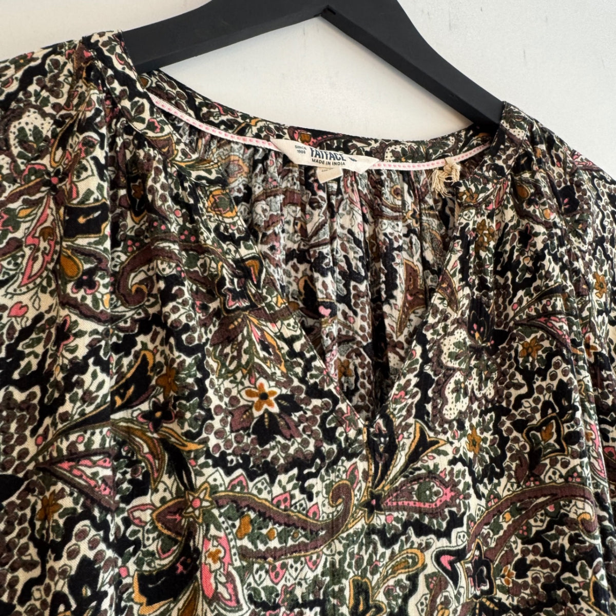 Fat Face Paisley Blouse Olive/Ochre mix