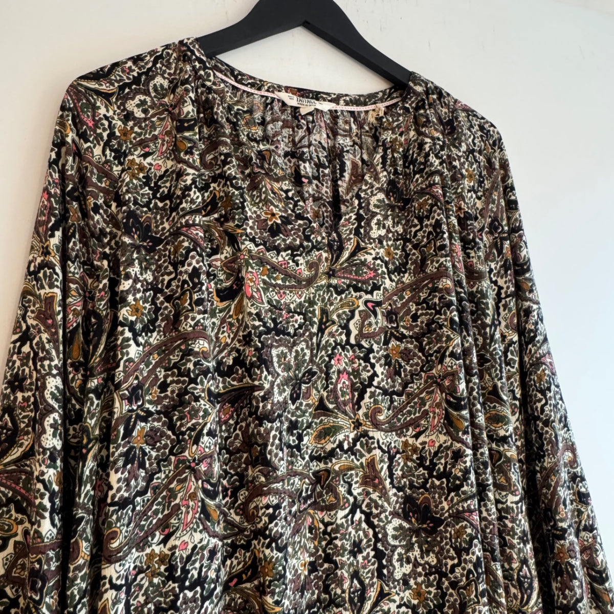 Fat Face Paisley Blouse Olive/Ochre mix