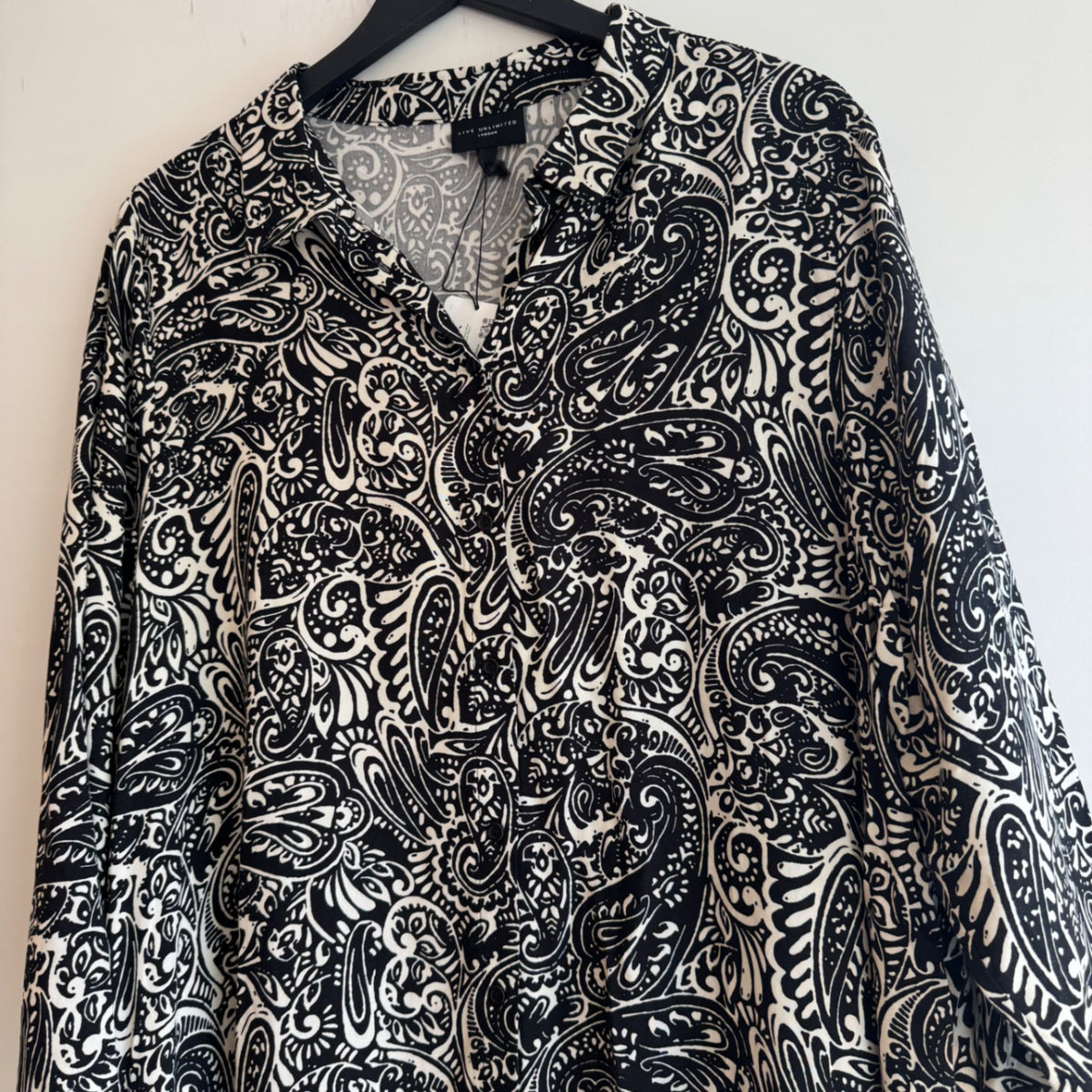 Live unlimited paisley shirt dress black/white