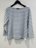 Jaeger stripe long sleeve t-shirt White/blue Size Large