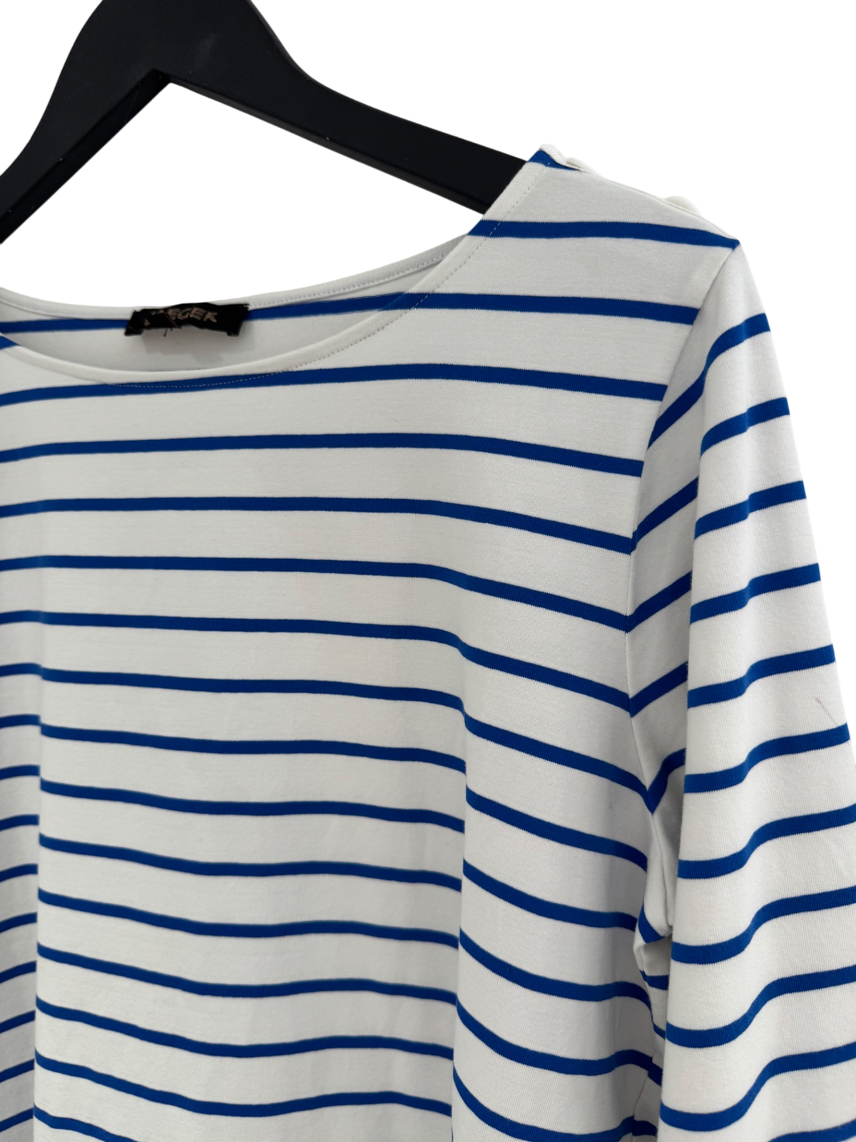 Jaeger stripe long sleeve t-shirt White/blue Size Large